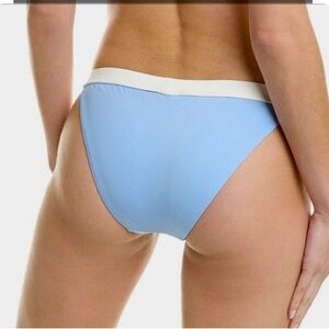 NWT Onia Blue and Cream High-Cut Bikini Size Large